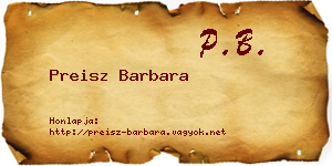 Preisz Barbara névjegykártya